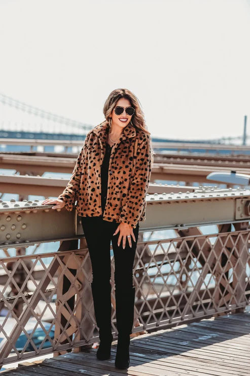 Faux Fur Leopard Jacket