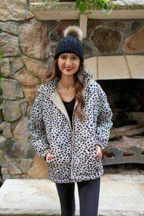 Jess Lea Animal Print Puffer Zip Up Jacket