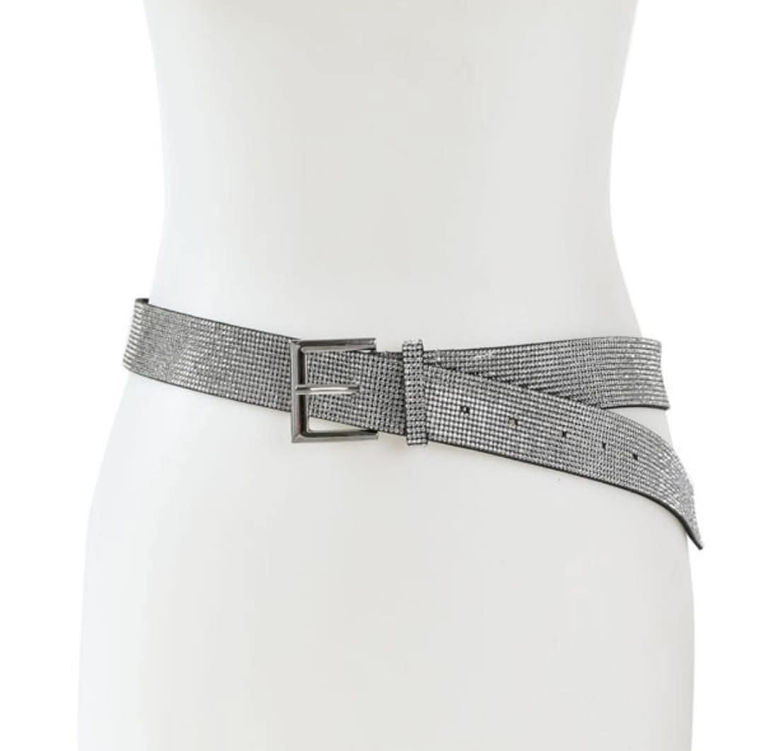 Silver Rhinestone Belt