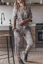 2 Piece Animal Print Lounge / PJ Set