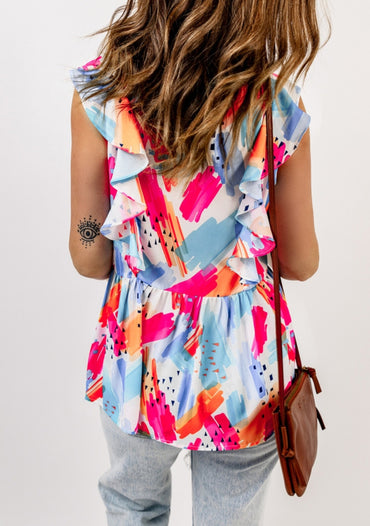 Multicolor Abstract Blouse