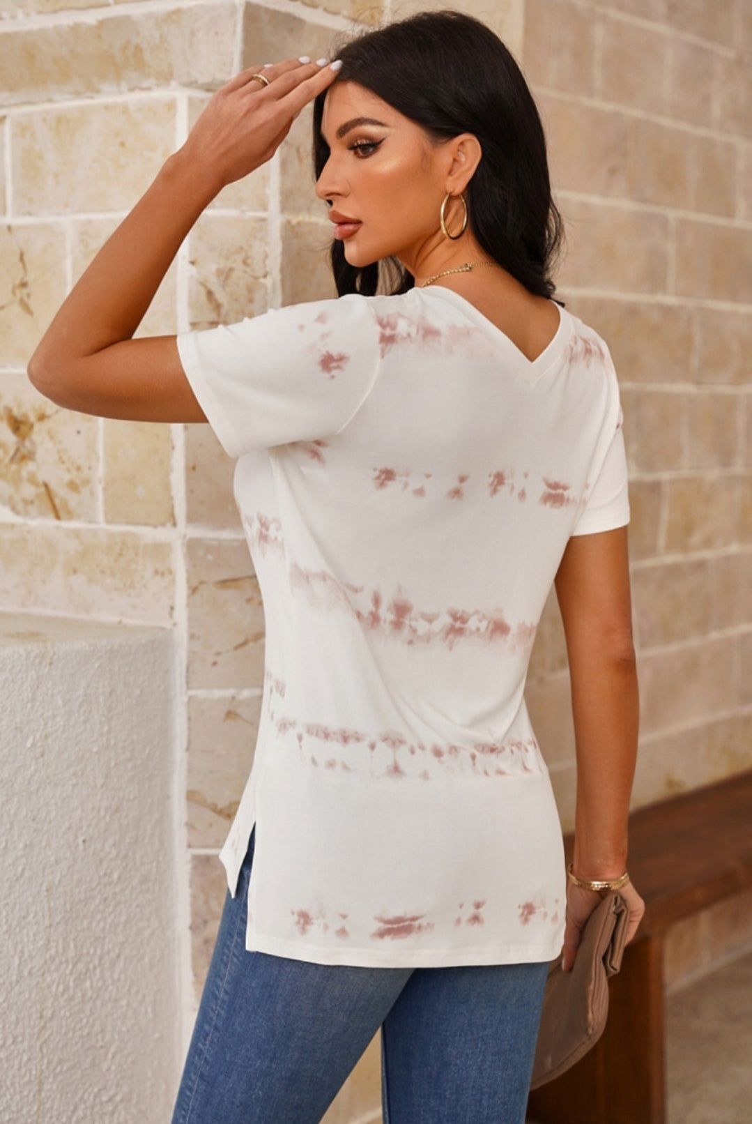 White & Mauve Dyed Shirt