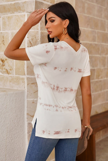 White & Mauve Dyed Shirt