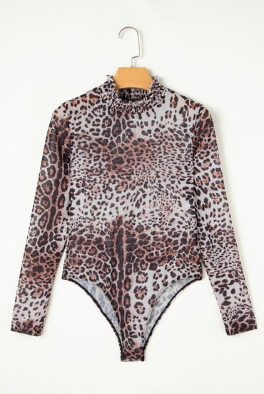 Mesh Leopard Bodysuit