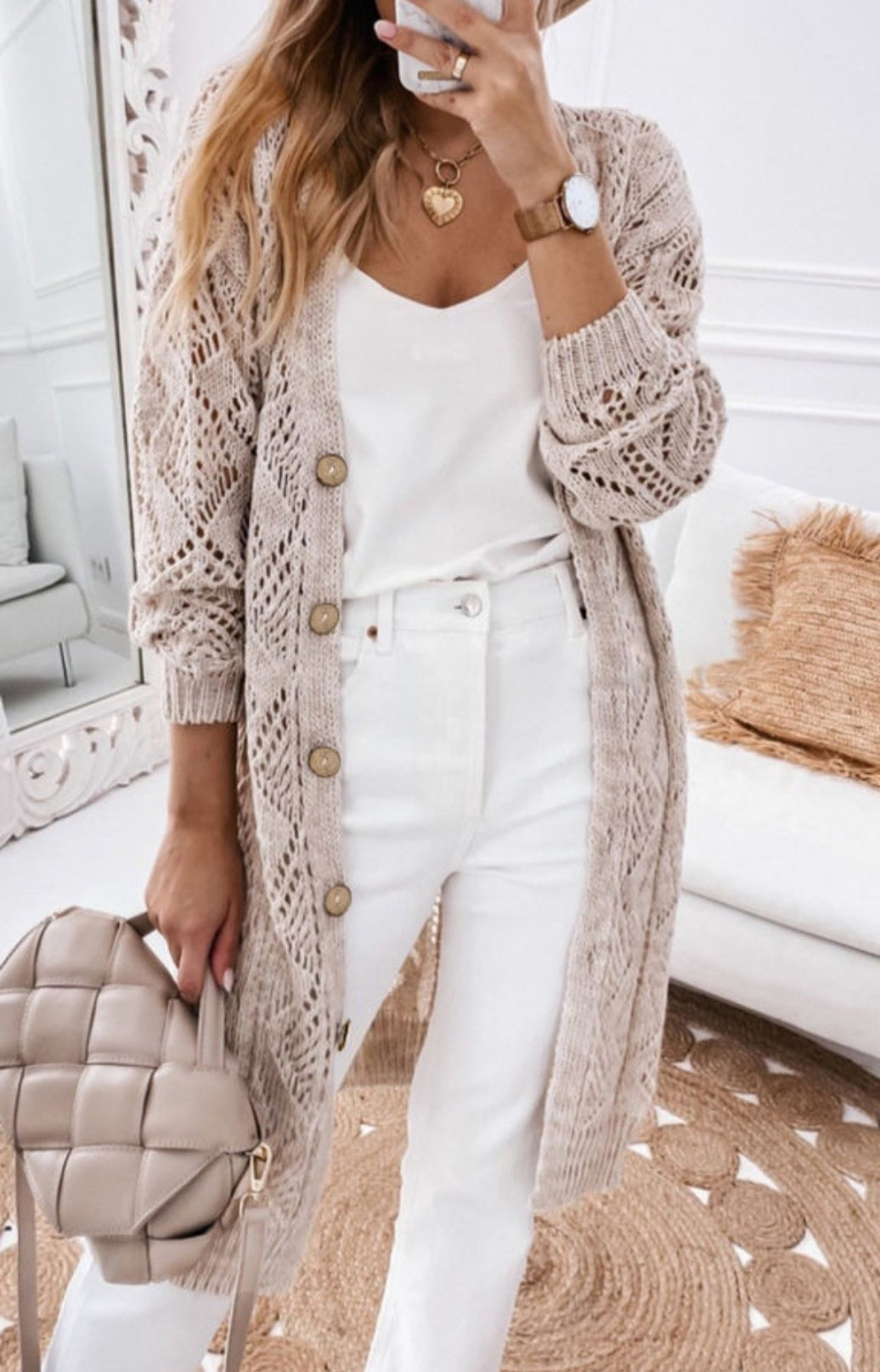 Open Button Down Cardigan