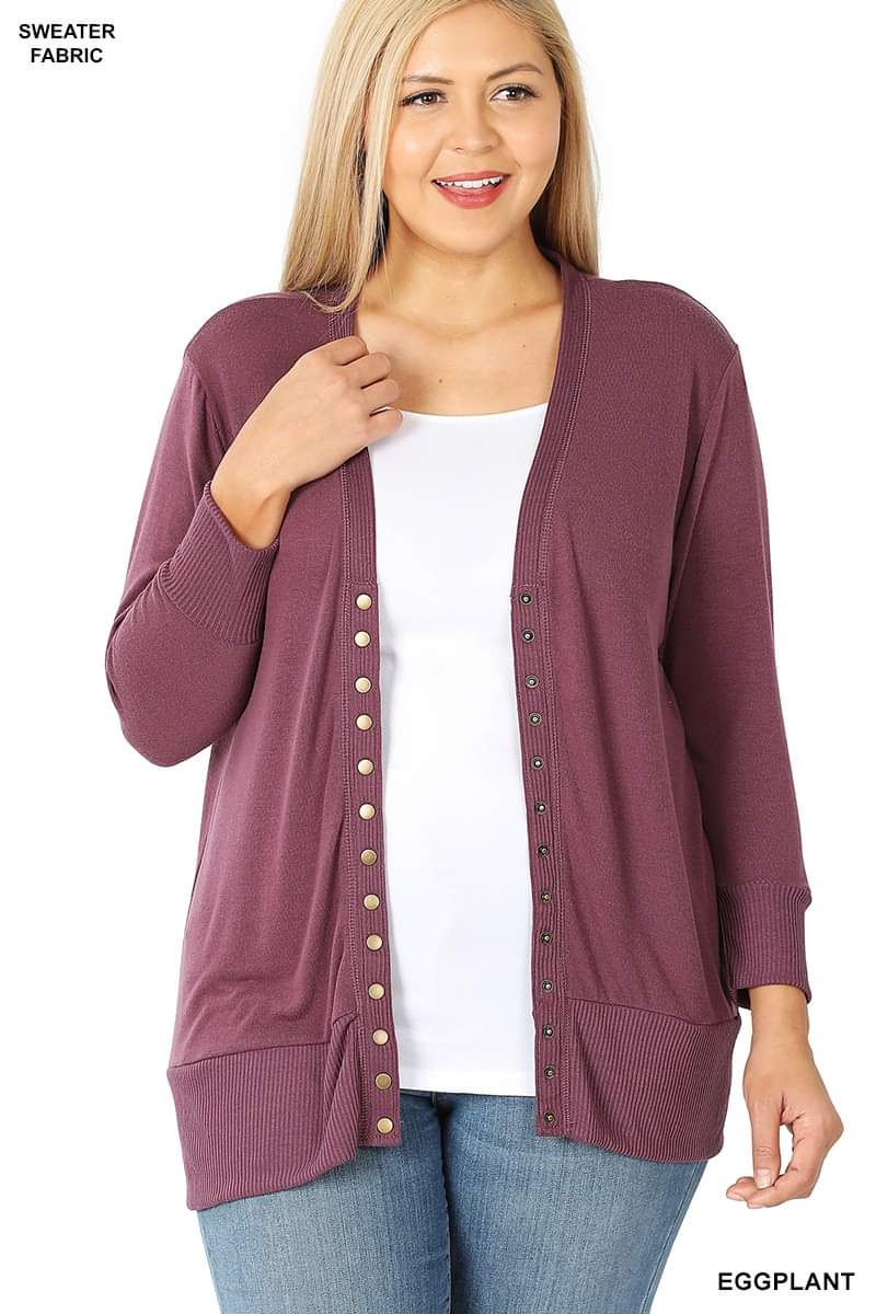Zenana Snap Button Cardigan