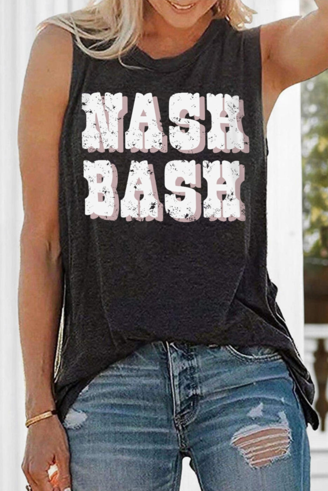 Gray Nash Bash Graphic Sleeveless Tee