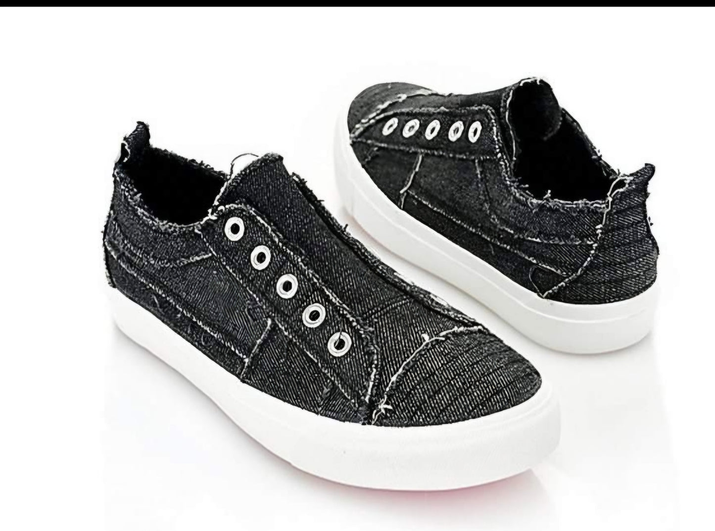 Corky's Black Canvas Slip On Shoes