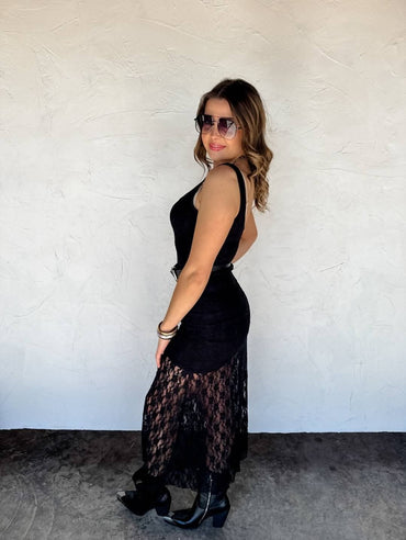 Blakeley Black Lace Sleeveless Dress
