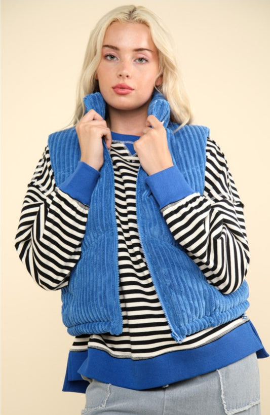 Very J Blue Puffer Vest