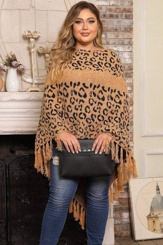 Leopard Sweater Poncho