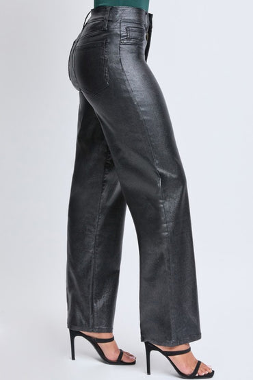 YMI Jr & Jr Plus Metallic Faux Leather Straight Leg Jeans