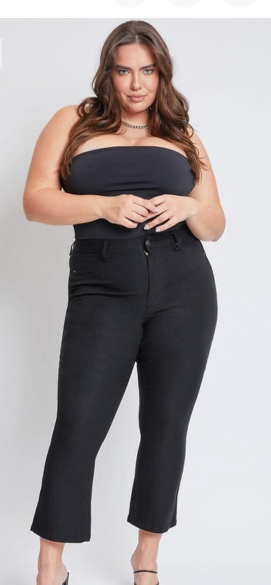 YMI Jr. Plus Black Hyperstretch Cropped Pants