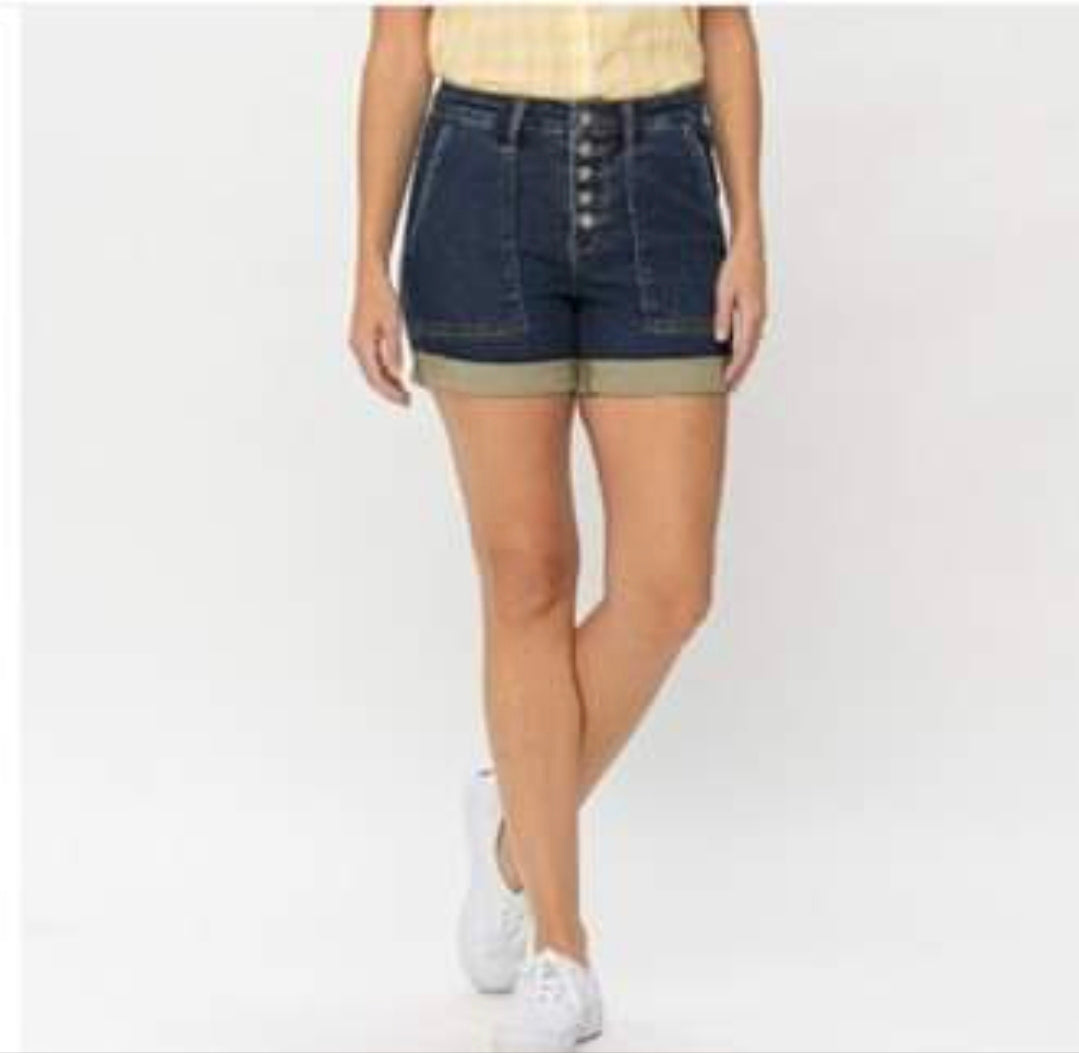 Judy Blue Multi Button Denim Shorts
