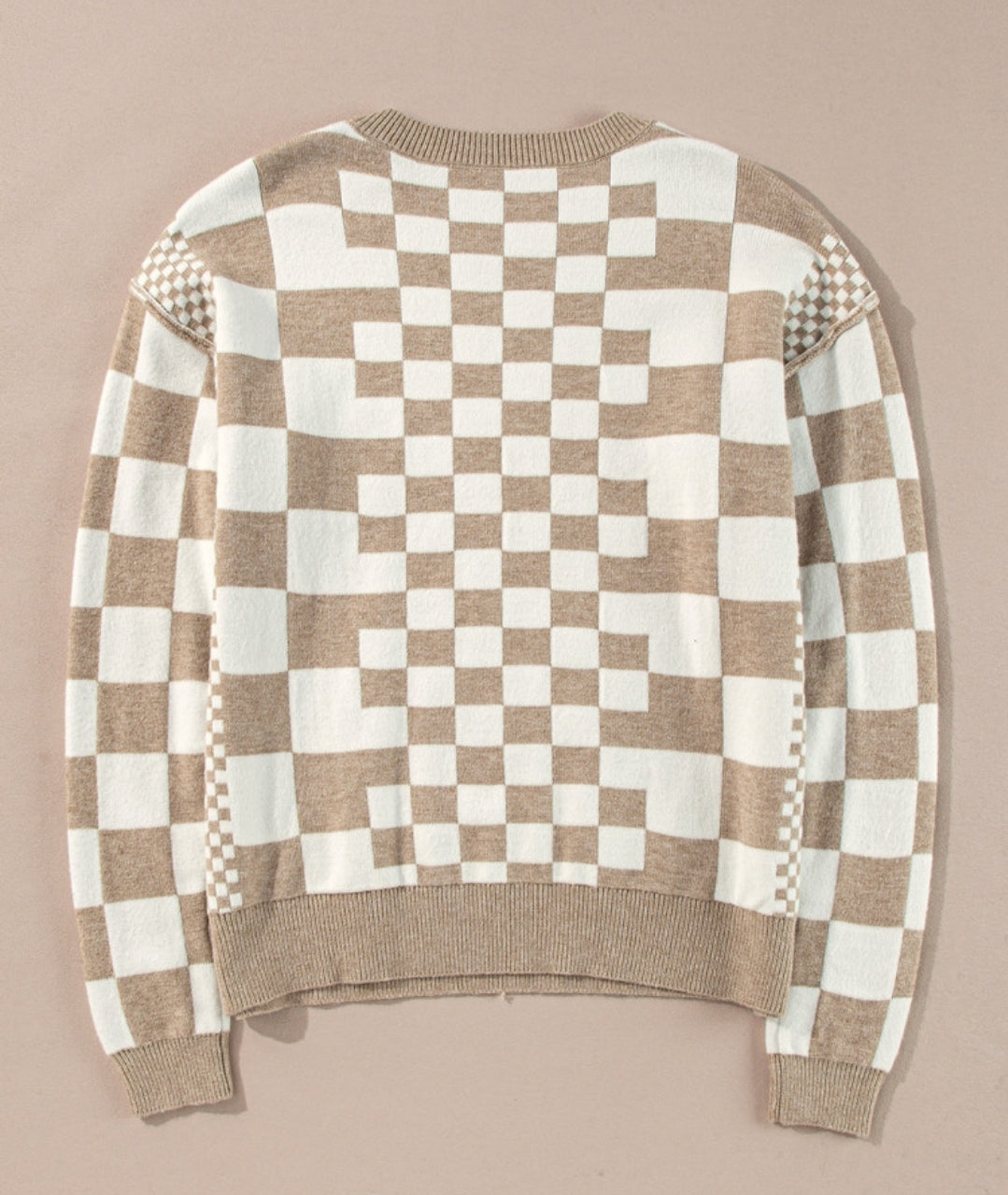 Khaki Checkered Sweater