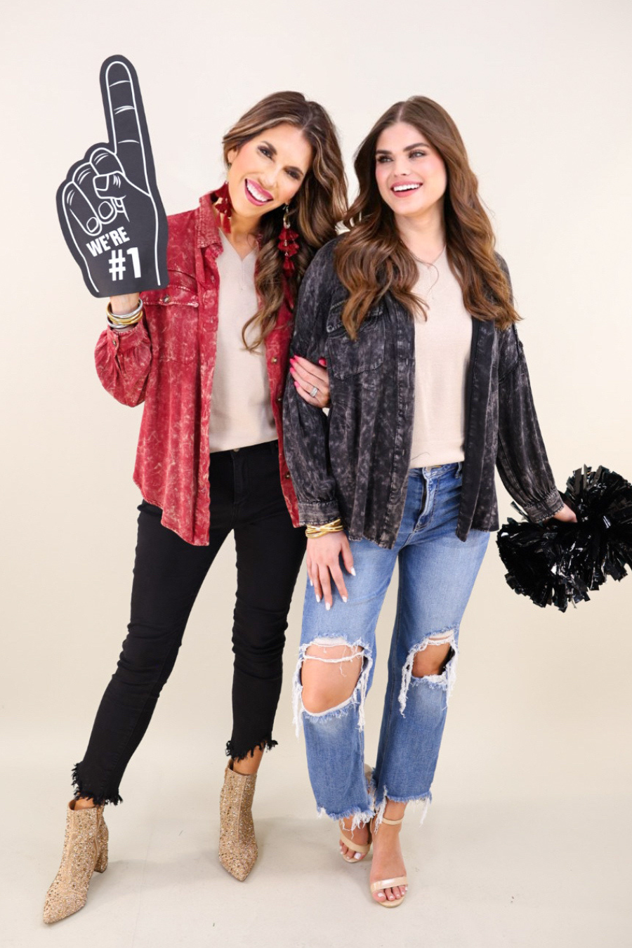 Jess Lea Acid Wash Button Down Shirt