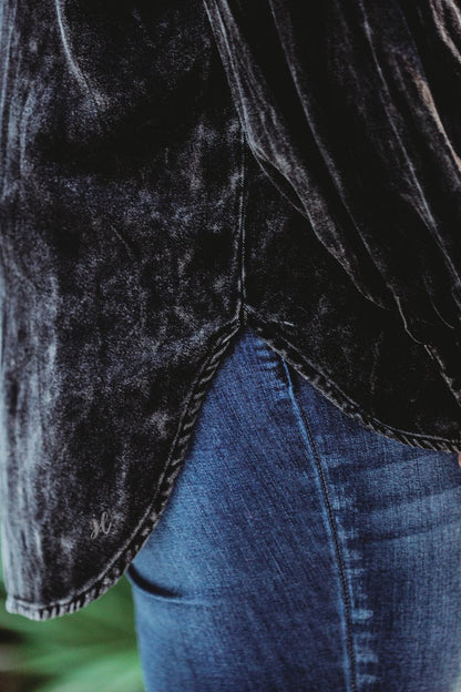 Jess Lea Acid Wash Button Down Shirt