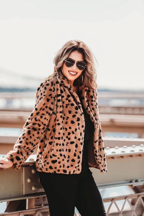 Faux Fur Leopard Jacket