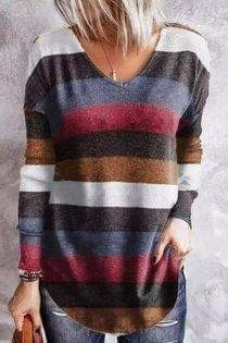 Cross Back Stripe Long Sleeve