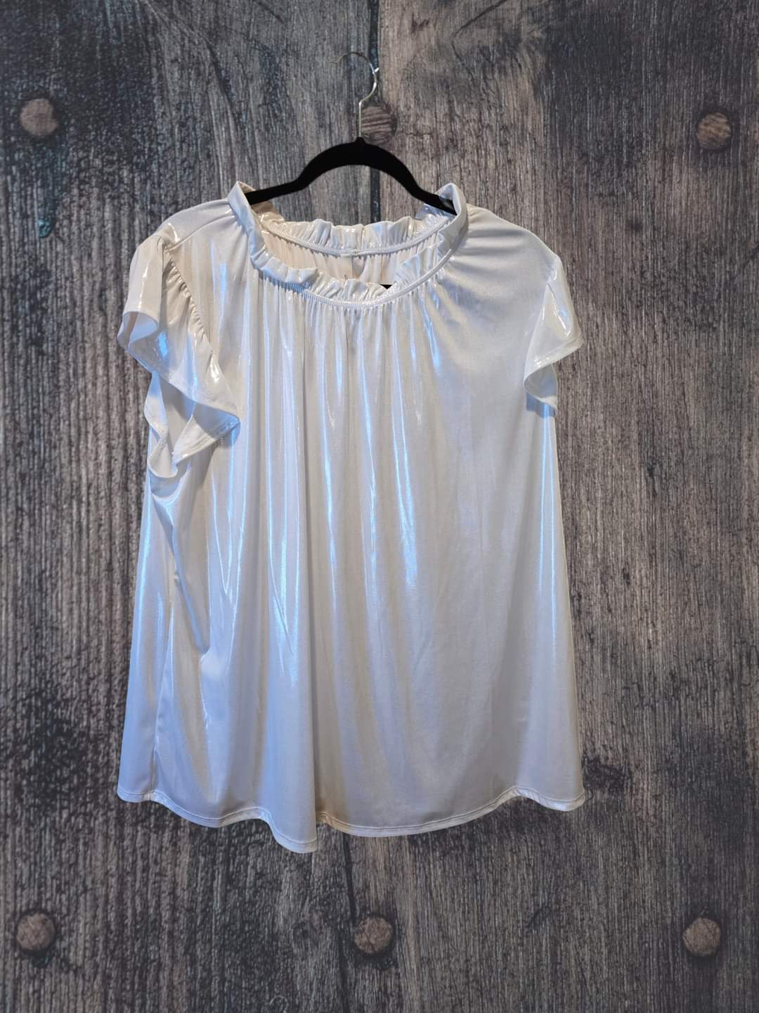 Plus White Iridescent Blouse