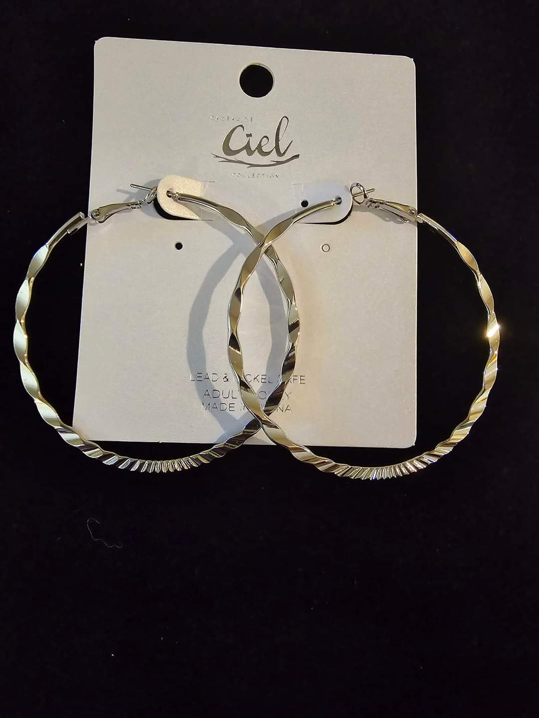 Silver Twist Hoop Earrings