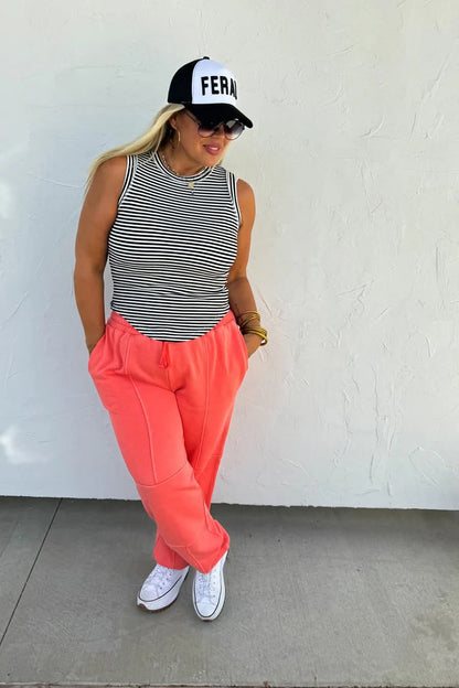 Plus Black & White High Neck Tank