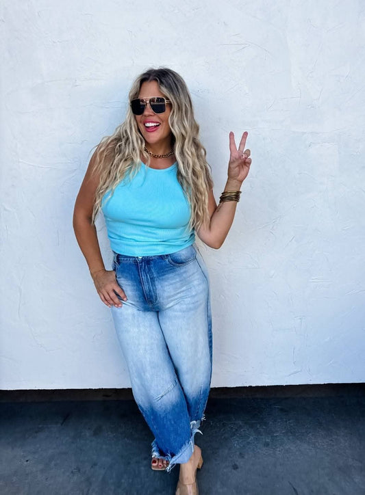 Blakeley Sky Blue High Neck Tank