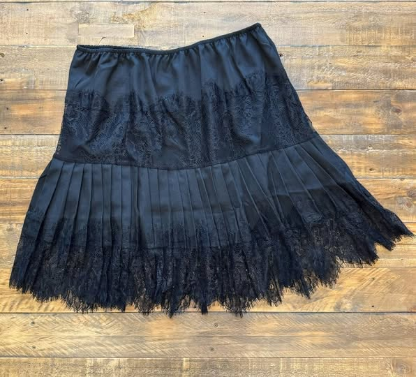 Black Lace Slip Skirt