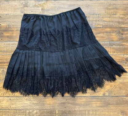 Black Lace Slip Skirt