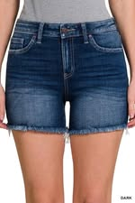 Zenana Raw Hem Denim Shorts