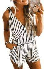 Black & White Striped Romper