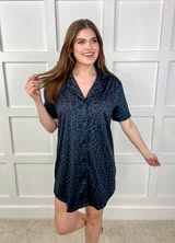 PLUS Jess Lea Black Leopard Sleep Shirt