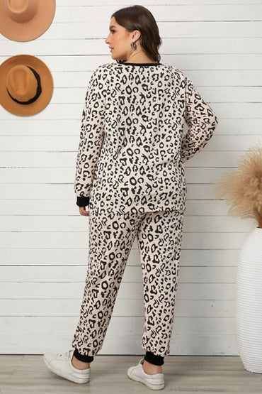 Plus Size 2 pc. Leopard Lounge Set Pajamas
