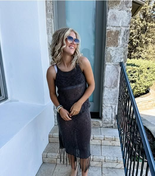 2 pc. Swimsuit Cover Up Set - Charcoal