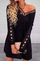 Black Lace Trim Dress