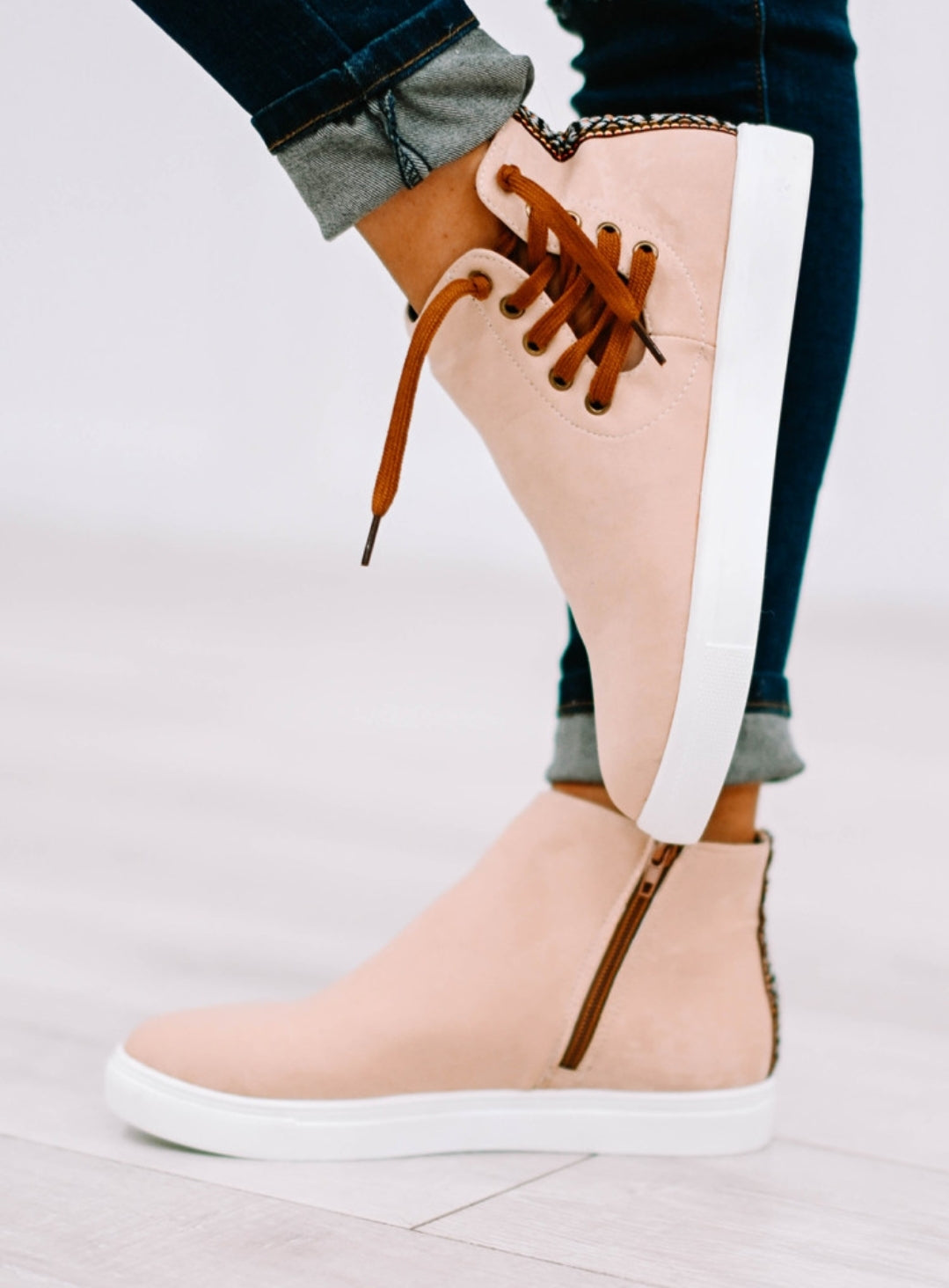 Suede Slip On High Top