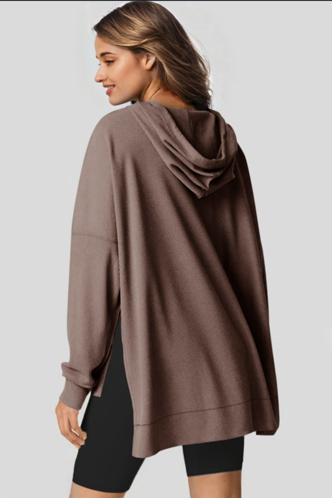 Coffee Brown Waffle Hoodie