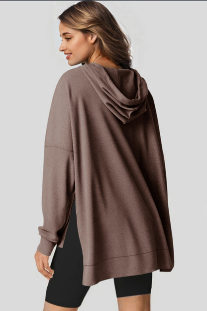 Coffee Brown Waffle Hoodie