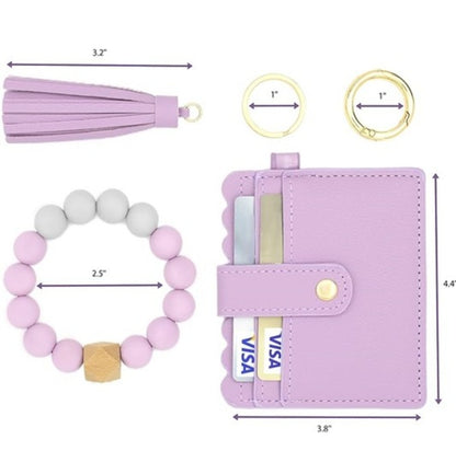 Aqua Green Wristlet Card Holder