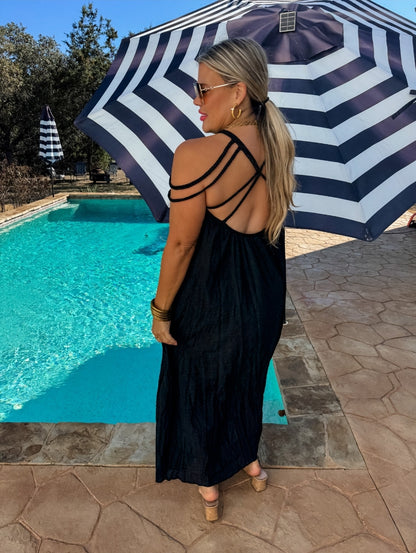 Blakeley Black Strappy Swimsuit Coverup