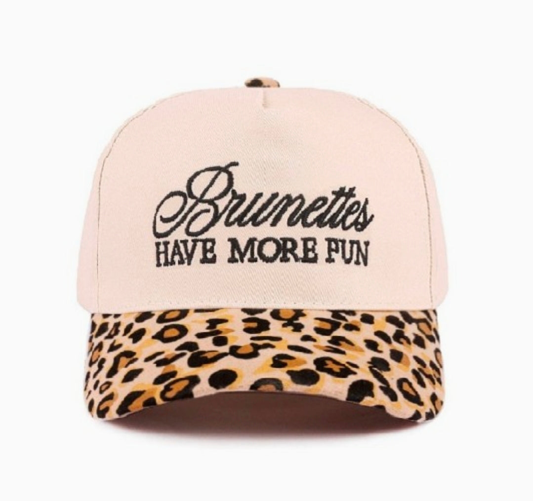 Brunettes Have More Fun Canvas Cotton Adjustable Hat