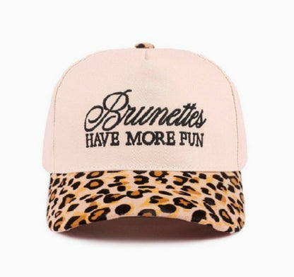 Brunettes Have More Fun Canvas Cotton Adjustable Hat
