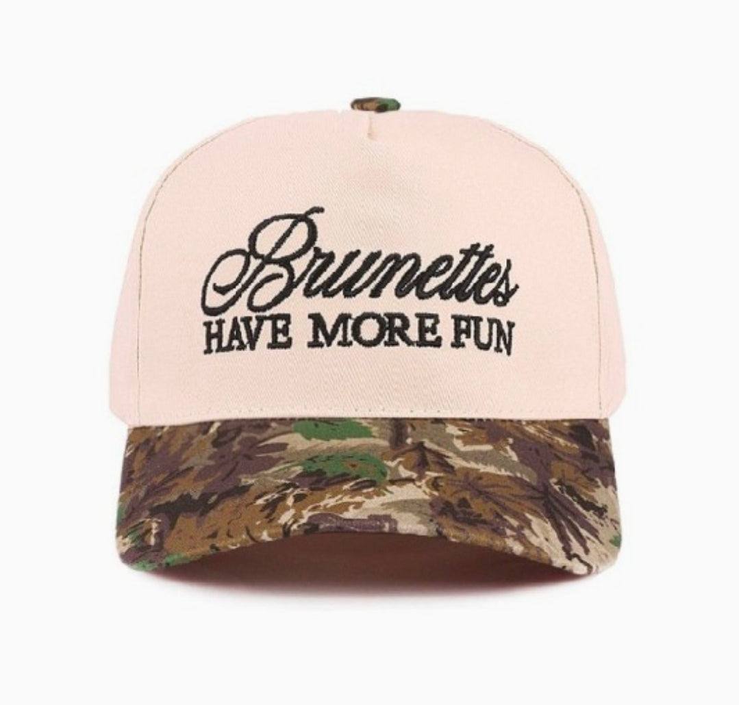 Brunettes Have More Fun Canvas Cotton Adjustable Hat