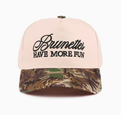 Brunettes Have More Fun Canvas Cotton Adjustable Hat