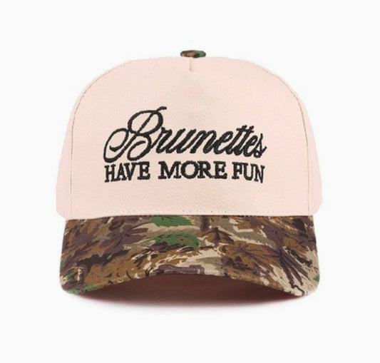Brunettes Have More Fun Canvas Cotton Adjustable Hat