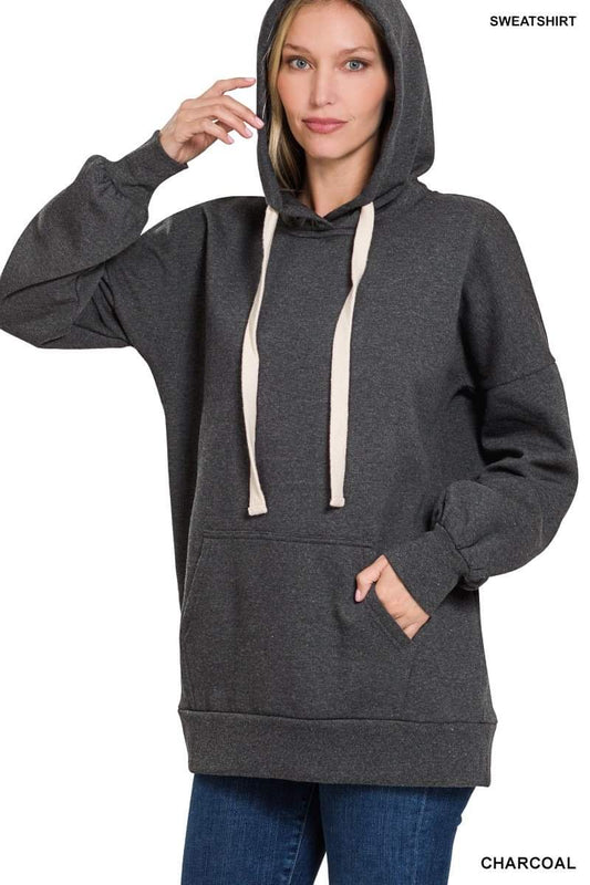 Zenana Solid Hooded Sweatshirt