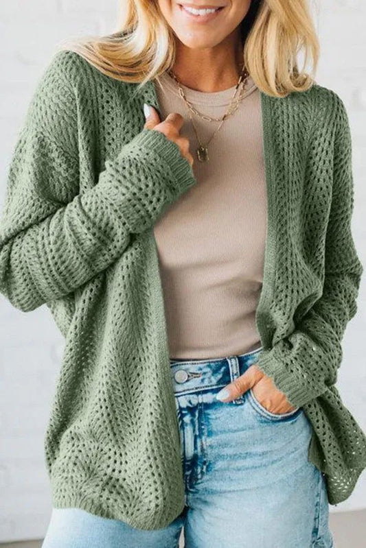 Green Open Cardigan