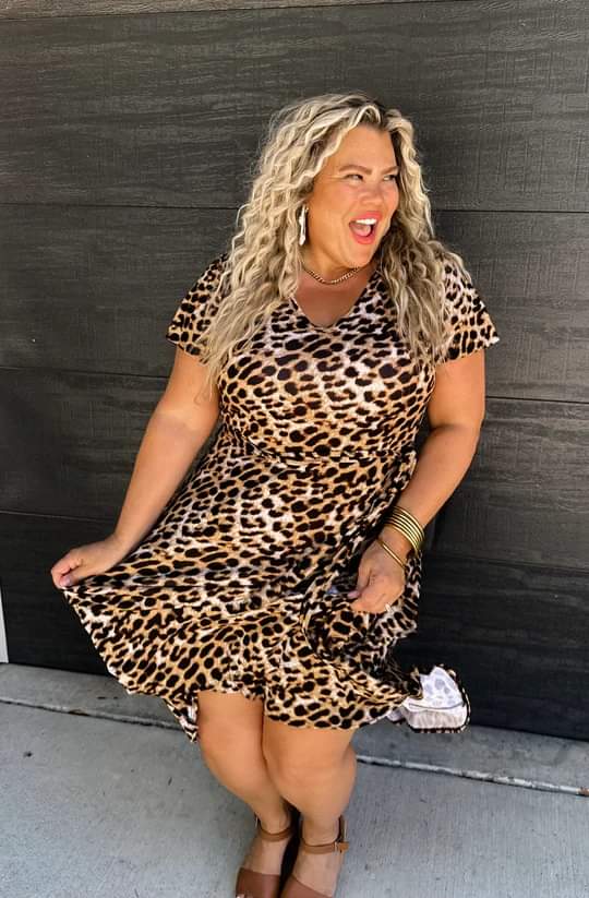Blakeley Leopard Hi Lo Hem Dress