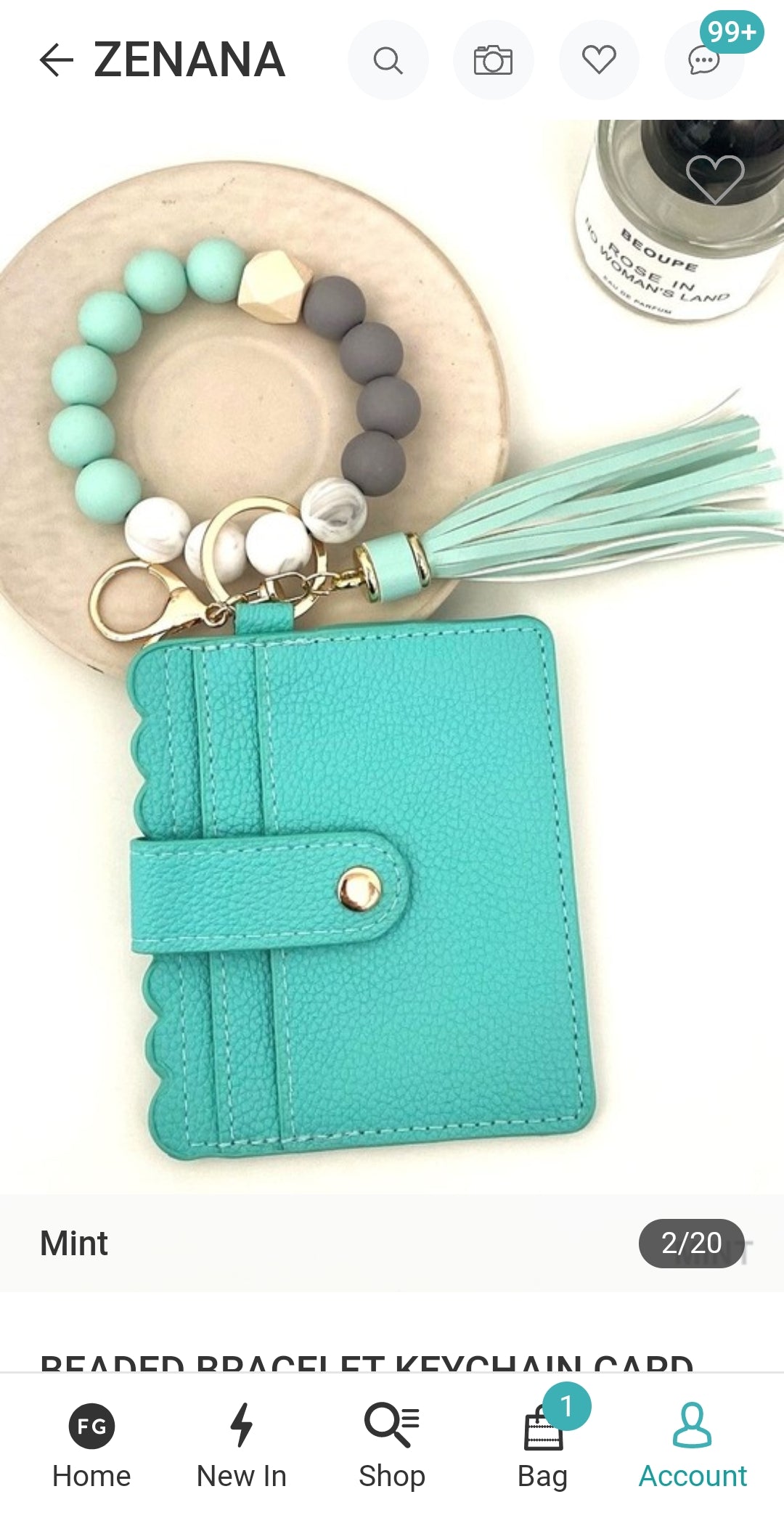 Aqua Green Wristlet Card Holder