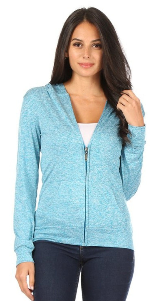 Heathered Zip Up Athletic Jacket